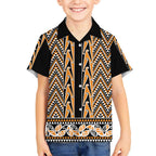 New Zealand Maori Niho Taniwha Hawaiian Shirt Karaka Mangopare and Puhoro Pattern