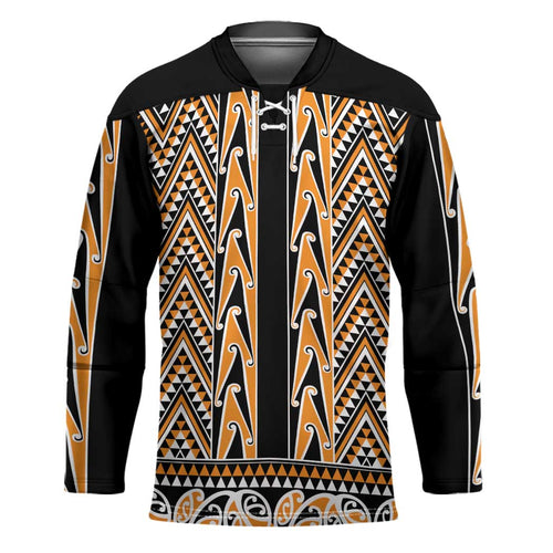 New Zealand Maori Niho Taniwha Hockey Jersey Karaka Mangopare and Puhoro Pattern - Aussie Hoodie
