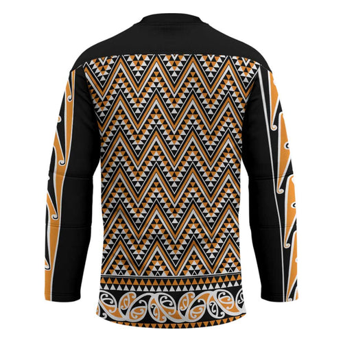 New Zealand Maori Niho Taniwha Hockey Jersey Karaka Mangopare and Puhoro Pattern - Aussie Hoodie