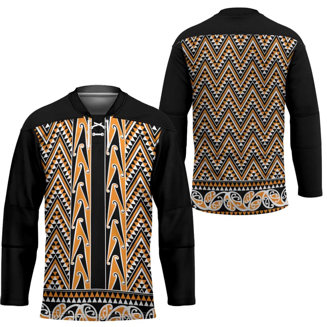 New Zealand Maori Niho Taniwha Hockey Jersey Karaka Mangopare and Puhoro Pattern - Aussie Hoodie