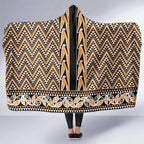 New Zealand Maori Niho Taniwha Hooded Blanket Karaka Mangopare and Puhoro Pattern