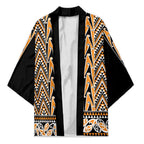 New Zealand Maori Niho Taniwha Kimono Karaka Mangopare and Puhoro Pattern - Aussie Hoodie