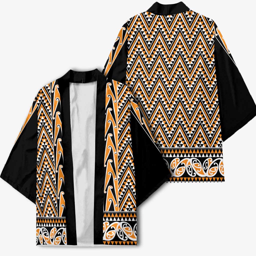 New Zealand Maori Niho Taniwha Kimono Karaka Mangopare and Puhoro Pattern - Aussie Hoodie