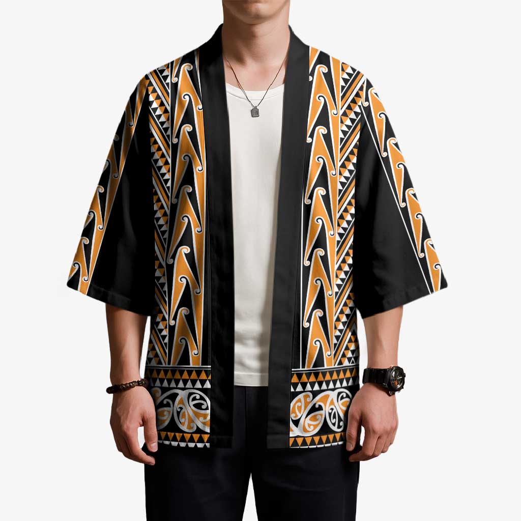 New Zealand Maori Niho Taniwha Kimono Karaka Mangopare and Puhoro Pattern - Aussie Hoodie