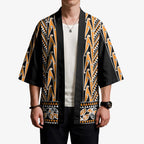 New Zealand Maori Niho Taniwha Kimono Karaka Mangopare and Puhoro Pattern - Aussie Hoodie