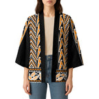 New Zealand Maori Niho Taniwha Kimono Karaka Mangopare and Puhoro Pattern - Aussie Hoodie