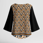 New Zealand Maori Niho Taniwha Kimono Sleeve Blouse Karaka Mangopare and Puhoro Pattern - Aussie Hoodie