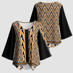New Zealand Maori Niho Taniwha Kimono Sleeve Blouse Karaka Mangopare and Puhoro Pattern - Aussie Hoodie