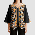 New Zealand Maori Niho Taniwha Kimono Sleeve Blouse Karaka Mangopare and Puhoro Pattern - Aussie Hoodie