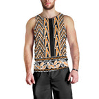 New Zealand Maori Niho Taniwha Men Tank Top Karaka Mangopare and Puhoro Pattern