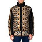 New Zealand Maori Niho Taniwha Padded Jacket Karaka Mangopare and Puhoro Pattern - Aussie Hoodie