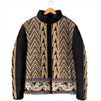 New Zealand Maori Niho Taniwha Padded Jacket Karaka Mangopare and Puhoro Pattern - Aussie Hoodie