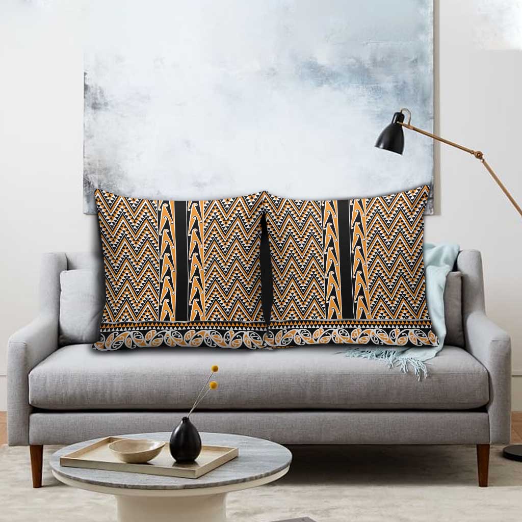 New Zealand Maori Niho Taniwha Pillow Cover Karaka Mangopare and Puhoro Pattern - Aussie Hoodie