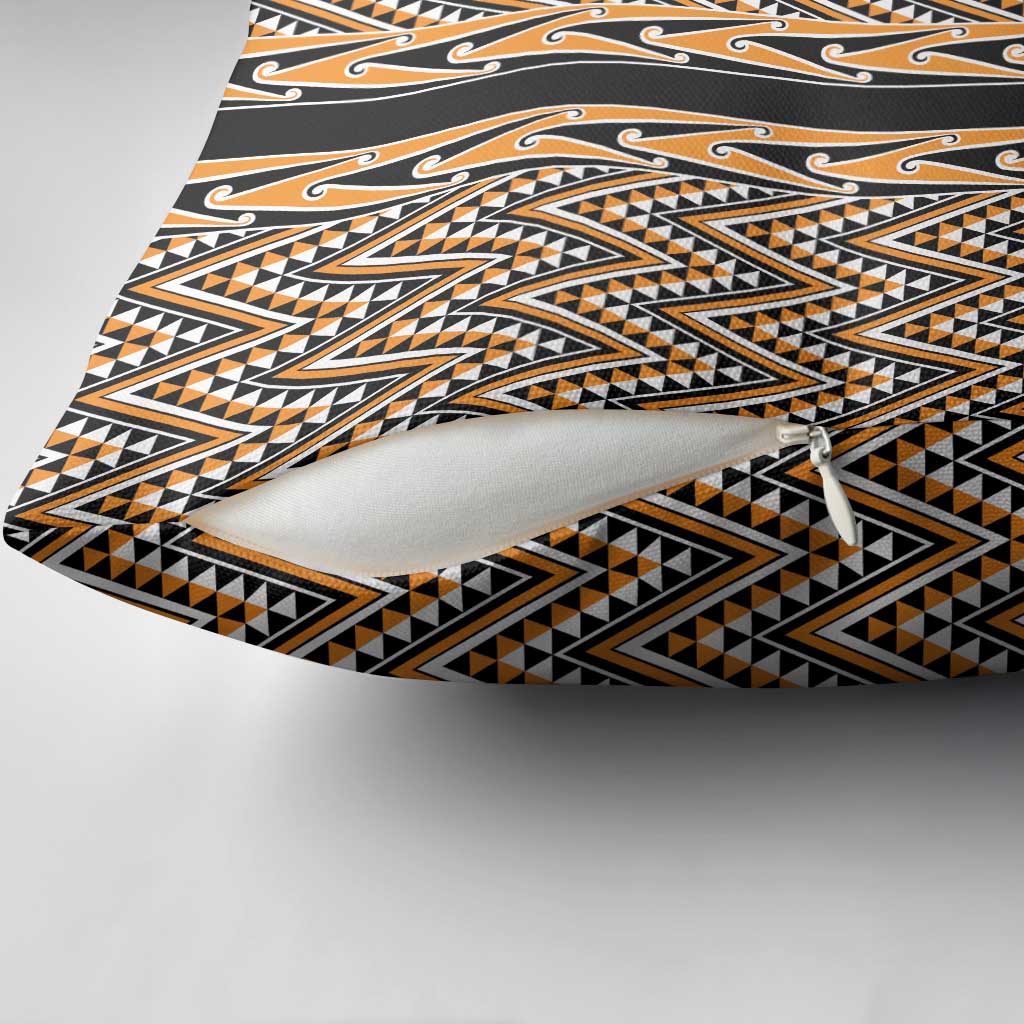 New Zealand Maori Niho Taniwha Pillow Cover Karaka Mangopare and Puhoro Pattern - Aussie Hoodie