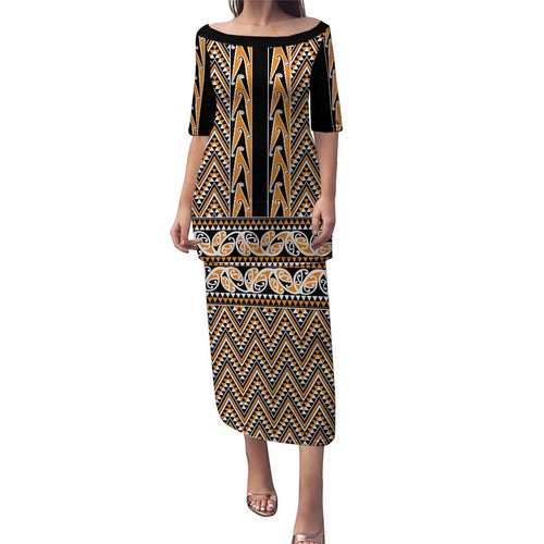 New Zealand Maori Niho Taniwha Puletasi Karaka Mangopare and Puhoro Pattern