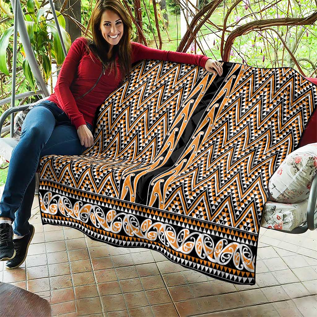 New Zealand Maori Niho Taniwha Quilt Karaka Mangopare and Puhoro Pattern