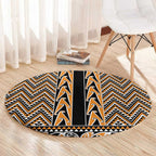 New Zealand Maori Niho Taniwha Round Carpet Karaka Mangopare and Puhoro Pattern