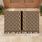 New Zealand Maori Niho Taniwha Rubber Doormat Karaka Mangopare and Puhoro Pattern