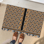 New Zealand Maori Niho Taniwha Rubber Doormat Karaka Mangopare and Puhoro Pattern