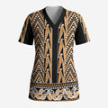 New Zealand Maori Niho Taniwha Scrub Top Karaka Mangopare and Puhoro Pattern - Aussie Hoodie