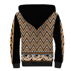 New Zealand Maori Niho Taniwha Sherpa Hoodie Karaka Mangopare and Puhoro Pattern