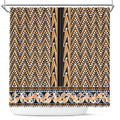 New Zealand Maori Niho Taniwha Shower Curtain Karaka Mangopare and Puhoro Pattern