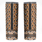 New Zealand Maori Niho Taniwha Skinny Tumbler Karaka Mangopare and Puhoro Pattern