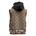 New Zealand Maori Niho Taniwha Sleeveless Hoodie Karaka Mangopare and Puhoro Pattern - Aussie Hoodie