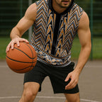 New Zealand Maori Niho Taniwha Sleeveless Hoodie Karaka Mangopare and Puhoro Pattern - Aussie Hoodie