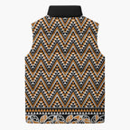 New Zealand Maori Niho Taniwha Sleeveless Puffer Jacket Karaka Mangopare and Puhoro Pattern - Aussie Hoodie