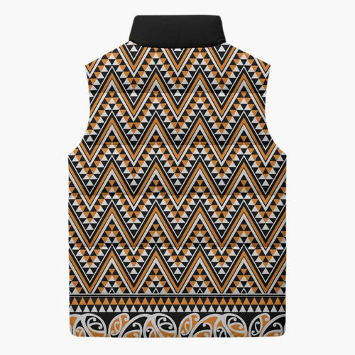 New Zealand Maori Niho Taniwha Sleeveless Puffer Jacket Karaka Mangopare and Puhoro Pattern - Aussie Hoodie