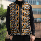 New Zealand Maori Niho Taniwha Sleeveless Puffer Jacket Karaka Mangopare and Puhoro Pattern - Aussie Hoodie