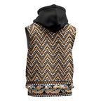 New Zealand Maori Niho Taniwha Sleeveless Zip Hoodie Karaka Mangopare and Puhoro Pattern LT9