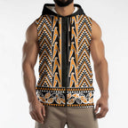 New Zealand Maori Niho Taniwha Sleeveless Zip Hoodie Karaka Mangopare and Puhoro Pattern LT9