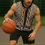 New Zealand Maori Niho Taniwha Sleeveless Zip Hoodie Karaka Mangopare and Puhoro Pattern LT9
