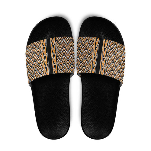 New Zealand Maori Niho Taniwha Slide Sandals Karaka Mangopare and Puhoro Pattern - Aussie Hoodie