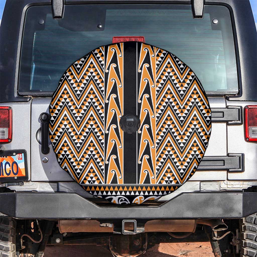 New Zealand Maori Niho Taniwha Spare Tire Cover Karaka Mangopare and Puhoro Pattern