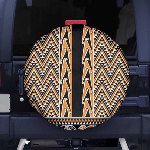 New Zealand Maori Niho Taniwha Spare Tire Cover Karaka Mangopare and Puhoro Pattern