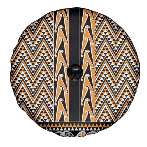 New Zealand Maori Niho Taniwha Spare Tire Cover Karaka Mangopare and Puhoro Pattern