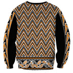 New Zealand Maori Niho Taniwha Sweatshirt Karaka Mangopare and Puhoro Pattern