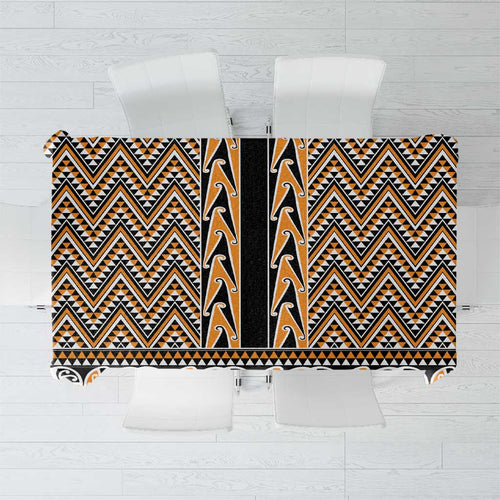 New Zealand Maori Niho Taniwha Tablecloth Karaka Mangopare and Puhoro Pattern
