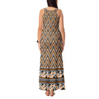 New Zealand Maori Niho Taniwha Tank Maxi Dress Karaka Mangopare and Puhoro Pattern