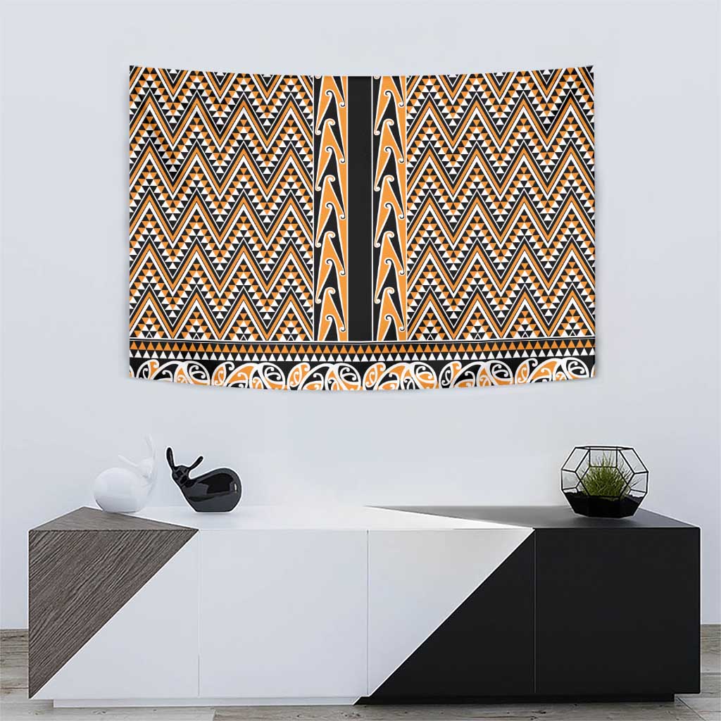 New Zealand Maori Niho Taniwha Tapestry Karaka Mangopare and Puhoro Pattern