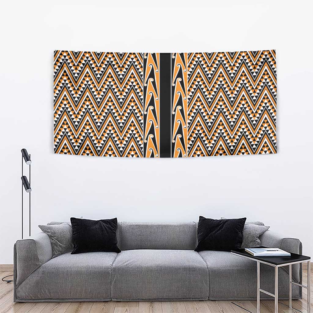 New Zealand Maori Niho Taniwha Tapestry Karaka Mangopare and Puhoro Pattern