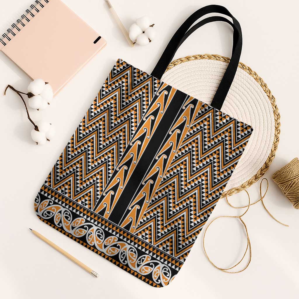 New Zealand Maori Niho Taniwha Tote Bag Karaka Mangopare and Puhoro Pattern - Aussie Hoodie