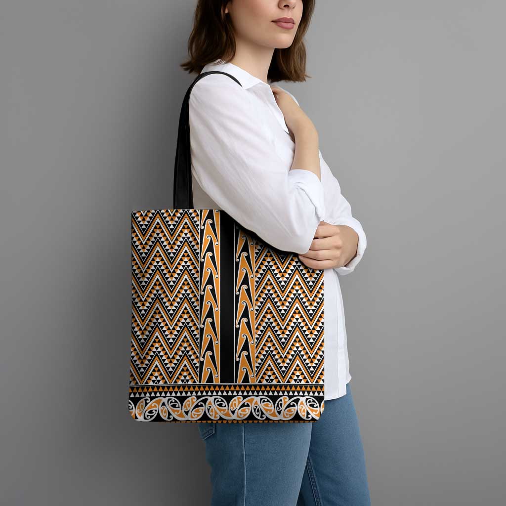 New Zealand Maori Niho Taniwha Tote Bag Karaka Mangopare and Puhoro Pattern - Aussie Hoodie