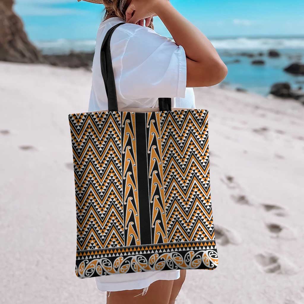 New Zealand Maori Niho Taniwha Tote Bag Karaka Mangopare and Puhoro Pattern - Aussie Hoodie