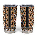 New Zealand Maori Niho Taniwha Tumbler Cup Karaka Mangopare and Puhoro Pattern