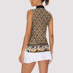 New Zealand Maori Niho Taniwha Women Sleeveless Polo Shirt Karaka Mangopare and Puhoro Pattern