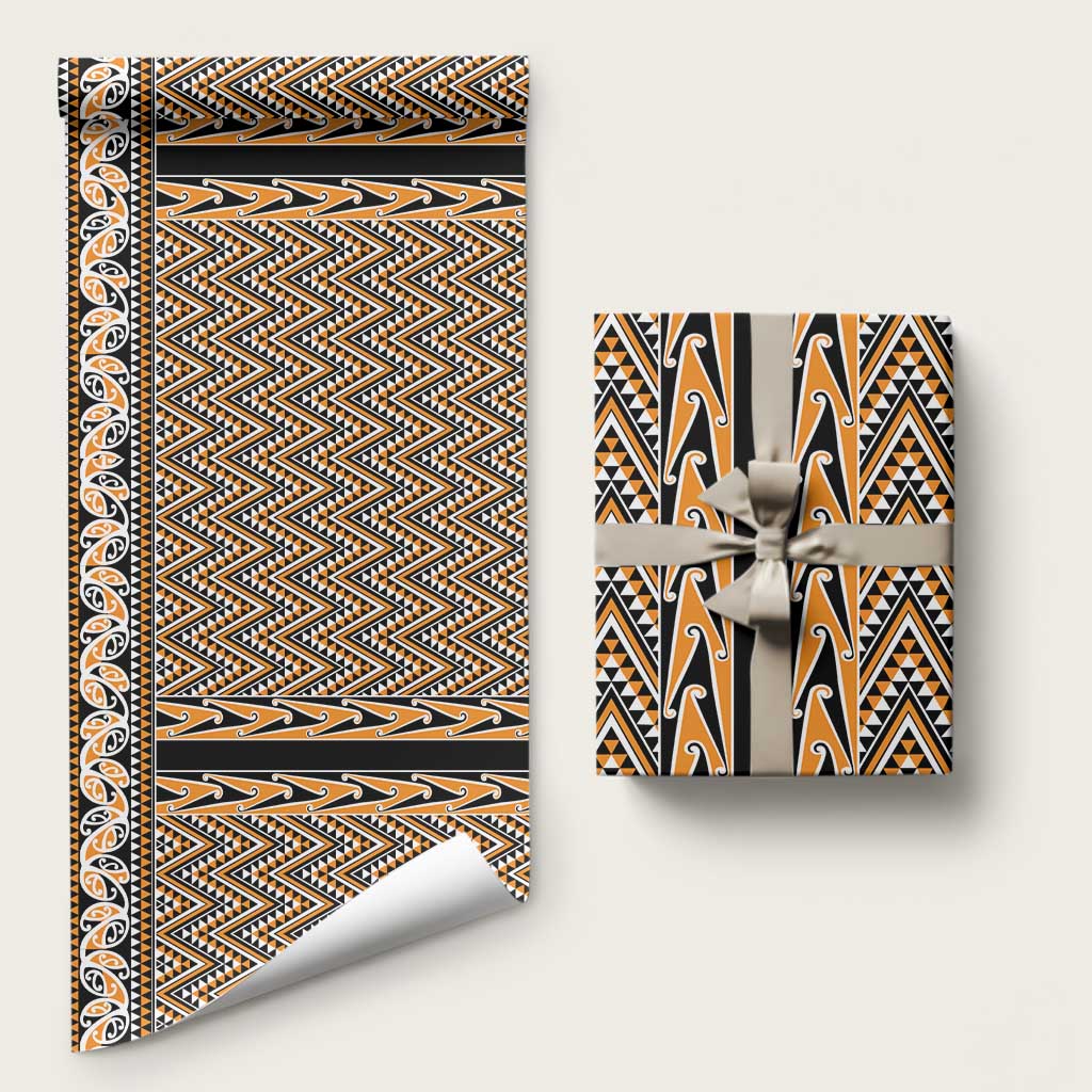 New Zealand Maori Niho Taniwha Wrapping Paper Karaka Mangopare and Puhoro Pattern - Aussie Hoodie